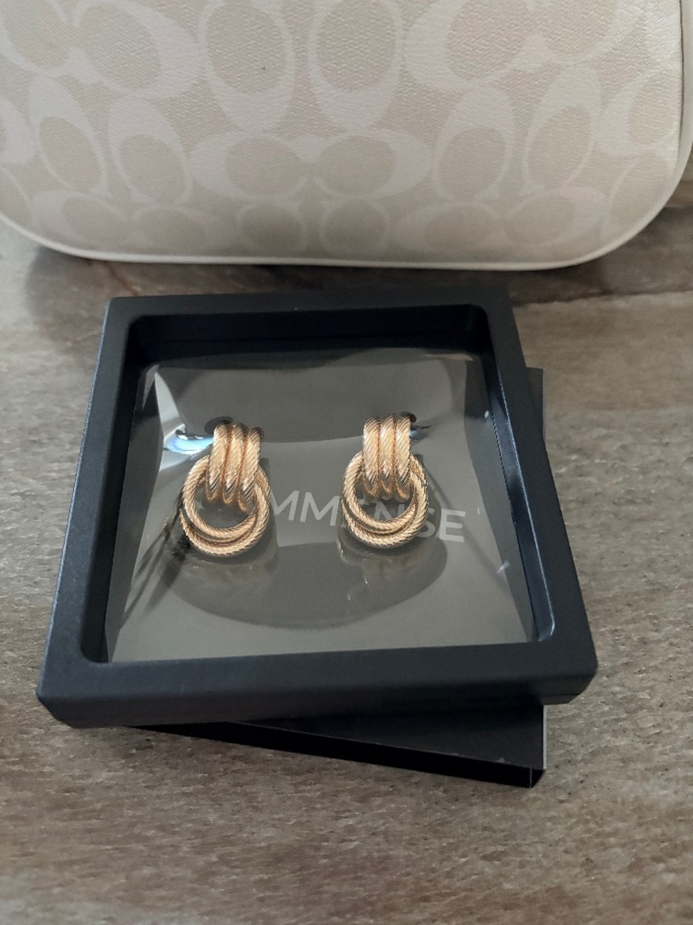 Commense Twisted Rope Knot Hooped Earrings